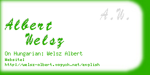 albert welsz business card
